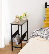 Load image into Gallery viewer, Industrial Side Table with Magazine Holder Sling and Metal Structure (Grey)
