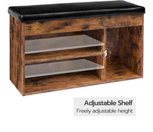 Load image into Gallery viewer, Shoe Storage Bench with Padded Cushion,Flip-Open Storage Box and Adjustable Shelf for Entryway and Living Room
