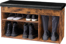 Load image into Gallery viewer, Shoe Storage Bench with Padded Cushion,Flip-Open Storage Box and Adjustable Shelf for Entryway and Living Room
