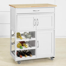 Load image into Gallery viewer, Kitchen Trolley with Wine Racks, Portable Workbench and Serving Cart for Bar or Dining
