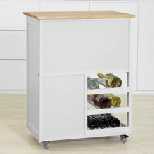 Load image into Gallery viewer, Kitchen Trolley with Wine Racks, Portable Workbench and Serving Cart for Bar or Dining
