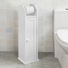 Load image into Gallery viewer, Toilet Paper Holder with Storage, Freestanding Cabinet, Toilet Brush Holder and Toilet Paper Dispenser
