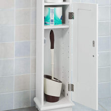 Load image into Gallery viewer, Toilet Paper Holder with Storage, Freestanding Cabinet, Toilet Brush Holder and Toilet Paper Dispenser 20x100x18 cm
