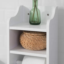 Load image into Gallery viewer, Toilet Paper Holder with Storage, Freestanding Cabinet, Toilet Brush Holder and Toilet Paper Dispenser 20x100x18 cm
