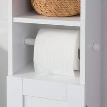 Load image into Gallery viewer, Toilet Paper Holder with Storage, Freestanding Cabinet, Toilet Brush Holder and Toilet Paper Dispenser 20x100x18 cm
