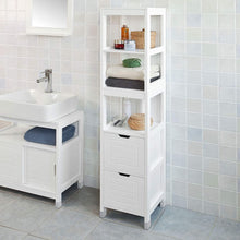 Load image into Gallery viewer, Freestanding Tall Cabinet with Standing Shelves and Drawers
