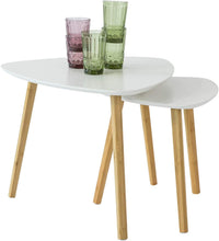 Load image into Gallery viewer, Set of 2 White Side Nesting Tables
