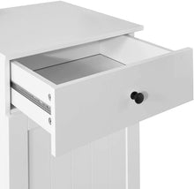 Load image into Gallery viewer, White Bathroom Cabinet with Laundry Basket and Drawer
