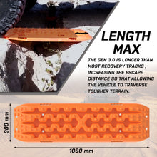 Load image into Gallery viewer, X-BULL 2PCS Recovery Tracks Snow Mud 4WD With Carry bag 4PC mounting bolts Orange
