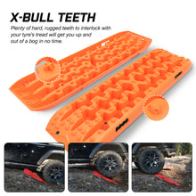 Load image into Gallery viewer, X-BULL 2PCS Recovery Tracks Snow Mud 4WD With Carry bag 4PC mounting bolts Orange
