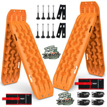 Load image into Gallery viewer, X-BULL Recovery tracks Boards 10T 2 Pairs Sand Mud Snow With Mounting Bolts pins Orange
