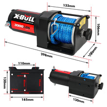 Load image into Gallery viewer, X-BULL 12V Electric Winch 3000LB ATV Winch Boat Trailer Winch Synthetic Rope
