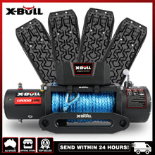 Load image into Gallery viewer, X-BULL 12V Electric Winch 12000LBS synthetic rope with 4PCS Recovery Tracks Gen3.0 Black
