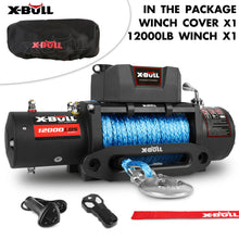 Load image into Gallery viewer, X-BULL 12V Electric Winch 12000LBS synthetic rope 4wd Jeep with winch cover
