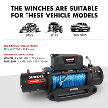 Load image into Gallery viewer, X-BULL 12V Electric Winch 12000LBS synthetic rope 4wd Jeep with winch cover
