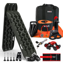 Load image into Gallery viewer, X-BULL 4X4 Recovery Kit Recovery Tracks Gen 3.0 Olive Mounting Pins Snatch Strap Off Road 4X4
