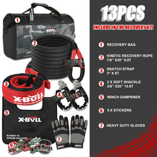 Load image into Gallery viewer, X-BULL Recovery Rope kit Snatch Strap Soft Shackles Hitch receiver Kinetic Tire Deflator
