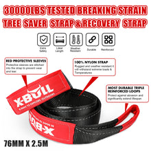 Load image into Gallery viewer, X-BULL Kinetic Recovery Rope kit Snatch Strap Soft Shackles Hitch receiver 4WD 4X4
