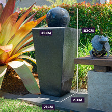 Load image into Gallery viewer, PROTEGE Contemporary Solar Powered Water Feature Fountain with LED Lights - Dark Grey
