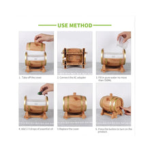 Load image into Gallery viewer, Essential Oil Aroma Diffuser - 350ml Barrel Wood Ultrasonic Air Mist Humidifier
