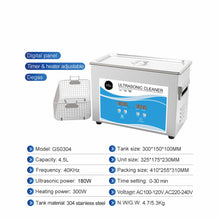 Load image into Gallery viewer, 4.5L Digital Ultrasonic Cleaner - Ultra Sonic Bath Jewellery Cleaning
