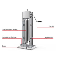 Load image into Gallery viewer, 3L Manual Vertical Sausage Filler - Stainless Stuffer Meat Press Machine
