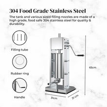 Load image into Gallery viewer, 5L Manual Vertical Sausage Filler - Stainless Stuffer Meat Press Machine
