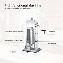 Load image into Gallery viewer, 5L Manual Vertical Sausage Filler - Stainless Stuffer Meat Press Machine

