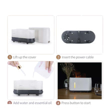Load image into Gallery viewer, Essential Oil Aroma Diffuser and Remote - Grey 240ml Flame Fire Style Air Humidifier
