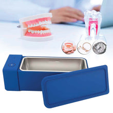 Load image into Gallery viewer, 600ml Ultrasonic Jewellery Cleaner Mini Blue - Portable Personal Sonic Bath

