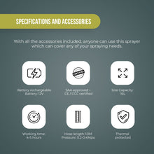 Load image into Gallery viewer, 16L Rechargeable Backpack Pressure Sprayer - Portable Electric Garden Weed Pump
