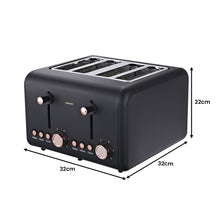 Load image into Gallery viewer, Pronti Rose Trim Collection Toaster &amp; Kettle Bundle - Black
