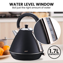 Load image into Gallery viewer, Pronti Rose Trim Collection Toaster &amp; Kettle Bundle - Black

