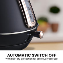 Load image into Gallery viewer, Pronti Rose Trim Collection Toaster &amp; Kettle Bundle - Black
