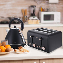 Load image into Gallery viewer, Pronti Rose Trim Collection Toaster &amp; Kettle Bundle - Black
