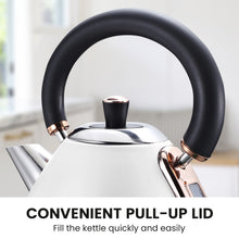 Load image into Gallery viewer, Pronti Rose Trim Collection Toaster &amp; Kettle Bundle - White
