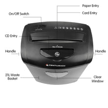 Load image into Gallery viewer, Centurion Office Combo Paper Shredder 21l Cross Cut 10 Sheets Cds Credit Cards
