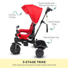 Load image into Gallery viewer, Veebee Explorer 3-stage Kids Trike With Canopy - Red

