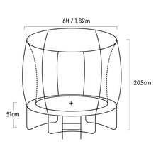 Load image into Gallery viewer, Kahuna Classic 6ft Outdoor Round Orange Trampoline Safety Enclosure And Basketball Hoop Set
