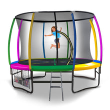 Load image into Gallery viewer, Kahuna 8ft Outdoor Rainbow Trampoline For Kids And Children Suited For Fitness Exercise Gymnastics With Safety Enclosure
