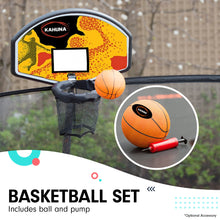 Load image into Gallery viewer, Kahuna 8ft Outdoor Trampoline Kids Children With Safety Enclosure Mat Pad Net Ladder Basketball Hoop Set - Rainbow
