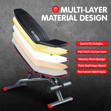 Load image into Gallery viewer, Powertrain Home Gym Bench Adjustable Flat Incline Decline FID 250KG Load
