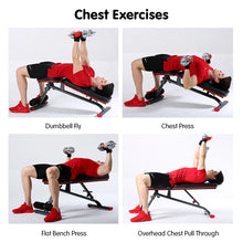 Load image into Gallery viewer, Powertrain Home Gym Bench Adjustable Flat Incline Decline FID 250KG Load
