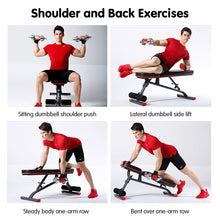 Load image into Gallery viewer, Powertrain Home Gym Bench Adjustable Flat Incline Decline FID 250KG Load

