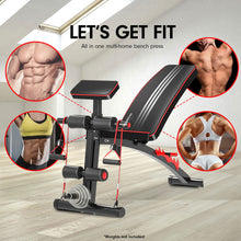 Load image into Gallery viewer, Powertrain Adjustable FID Home Gym Bench with Preacher Curl Pad
