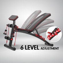 Load image into Gallery viewer, Powertrain Adjustable FID Home Gym Bench with Preacher Curl Pad

