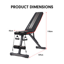 Load image into Gallery viewer, Powertrain Adjustable Incline Decline Exercise Bench Resistance Bands
