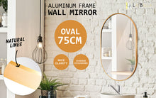Load image into Gallery viewer, La Bella Gold Wall Mirror Oval Aluminum Frame Makeup Decor Bathroom Vanity 50x75cm
