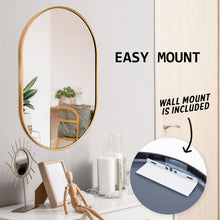 Load image into Gallery viewer, La Bella Gold Wall Mirror Oval Aluminum Frame Makeup Decor Bathroom Vanity 50x75cm
