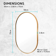 Load image into Gallery viewer, La Bella Gold Wall Mirror Oval Aluminum Frame Makeup Decor Bathroom Vanity 50x75cm
